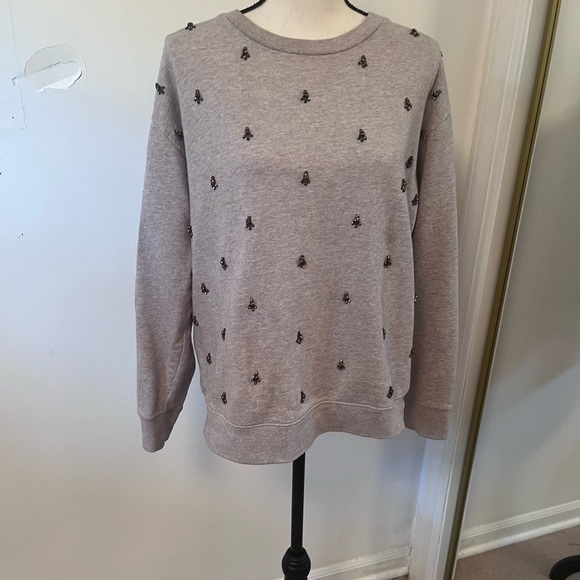 J crew embellished off the shoulder strip top - Picture 2 of 2